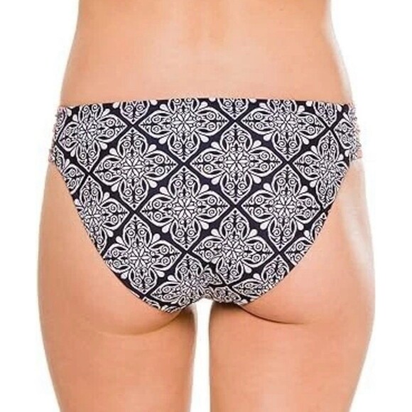 La Blanca Mandala Dream Side Shirred Hipster Swim Bottom In Indigo Sz 14 New - Picture 2 of 8